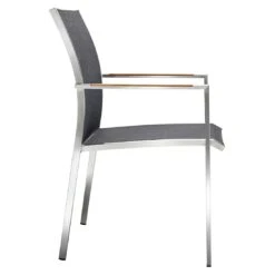 OUTLIV. Kreta Stapelsessel Edelstahl/Textilene Silber/Coal -Outliv outliv kreta stapelsessel edelstahl rope 1365818 3