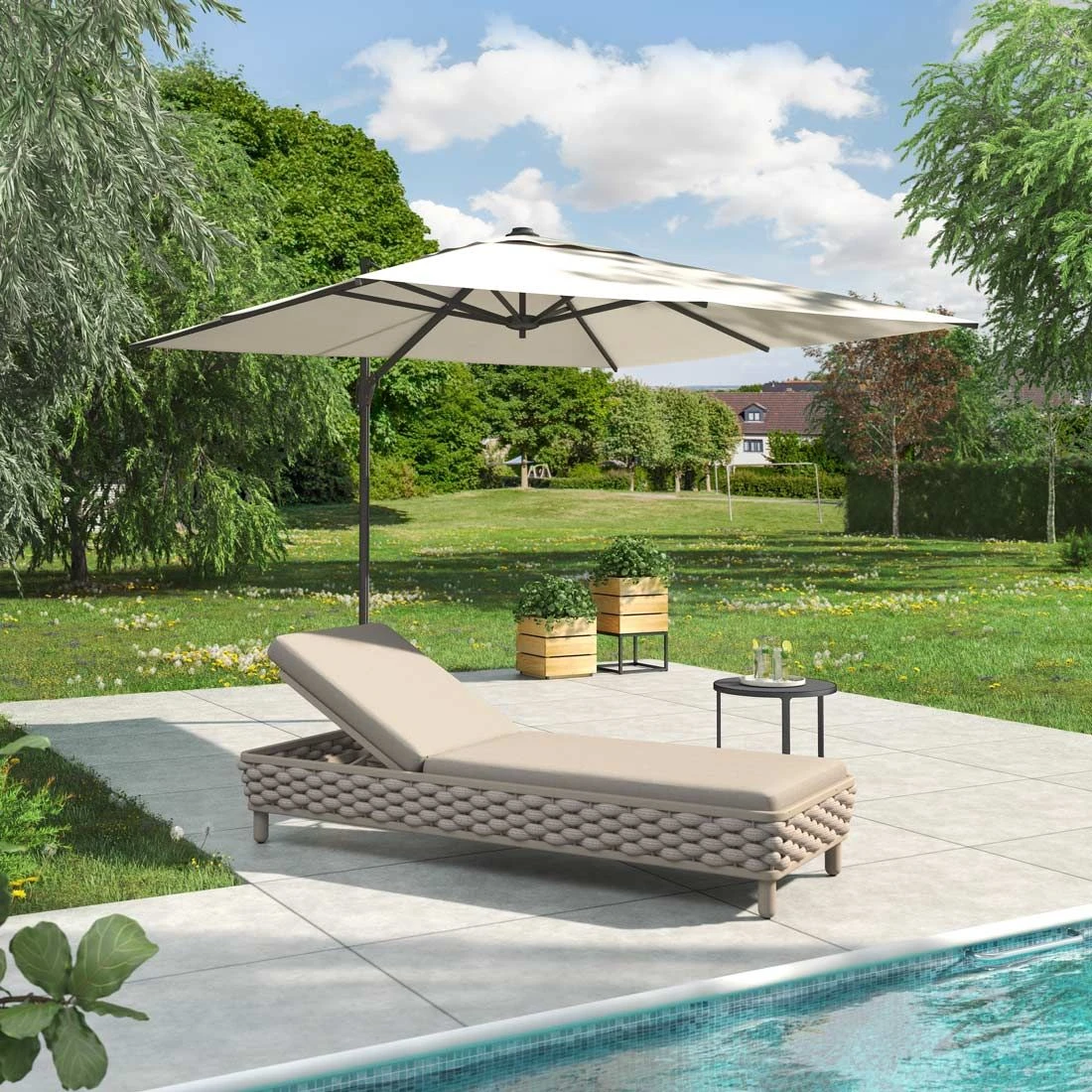 OUTLIV. Leon Gartenliege Aluminium/Rope/Olefin Beige OUTLIV. Leon Gartenliege Aluminium/Rope/Olefin Beige -Outliv outliv leon gartenliege aluminium rope polster grau beige 1100729 2