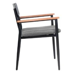 OUTLIV. Lorenzo Stapelstuhl Aluminium/Eukalyptus Anthrazit/Natur -Outliv outliv lorenzo stapelsessel aluminium eukalyptus 1498511 3