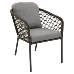 OUTLIV. Mali Gartensessel Aluminium/Rope Anthrazit/Dunkelgrau-Weiß