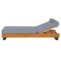 OUTLIV. Madrid Gartenliege Teak Recycelt/Olefin Teak Recycelt/Grau -Outliv outliv marando loungeliege 200x60cm teak recycelt polster 1346766 4
