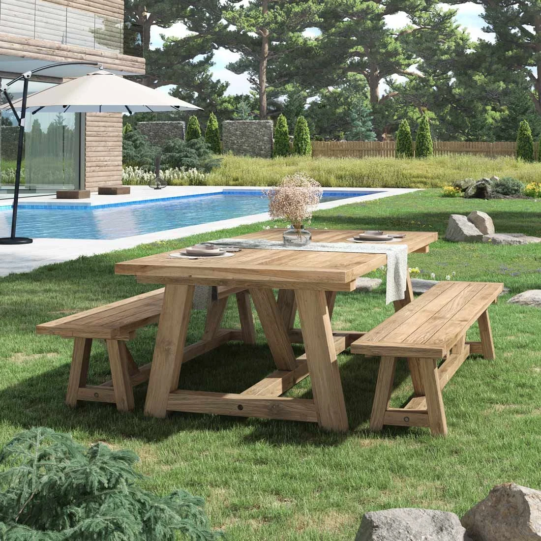 OUTLIV. Marbella Gartenmöbel-Set 3-tlg. Tisch 240x110cm Natur OUTLIV. Marbella Gartenmöbel-Set 3-tlg. Tisch 240x110cm Natur -Outliv outliv marbella gartenmoebel set 3 tlg tisch 240x110cm 1482671 1