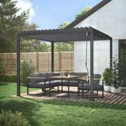 OUTLIV. Mira Gartenpergola 300x300cm Aluminium/Stahl Anthrazit 2 OUTLIV. Mira Gartenpergola 300x300cm Aluminium/Stahl Anthrazit -Outliv outliv mira pavillon 300x300cm aluminium stahl anthrazit 1239373 2