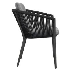 OUTLIV. Monet Gartensessel Aluminium/Rope Inkl. Kissen Schwarz/Dunkelgrau -Outliv outliv monet diningsessel aluminium rope inkl kissen 1337284 5