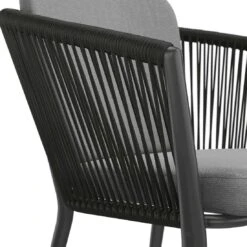 OUTLIV. Monet Gartensessel Aluminium/Rope Inkl. Kissen Schwarz/Dunkelgrau -Outliv outliv monet diningsessel aluminium rope inkl kissen 1337284 9