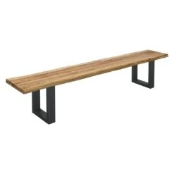 OUTLIV. Orlando Gartenbank Edelstahl/Teak Recycelt Charcoal/Teak Recycelt