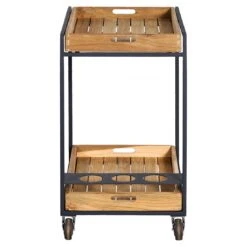 OUTLIV. Oro Servierwagen Stahl/Teak Recycelt Anthrazit/Natur -Outliv outliv oro servierwagen stahl teak recycelt anthrazit braun 1323094 3