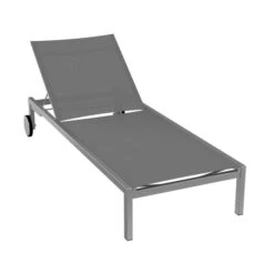 OUTLIV. Oviedo Gartenliege Edelstahl/Textilene Edelstahl/Silber-Schwarz
