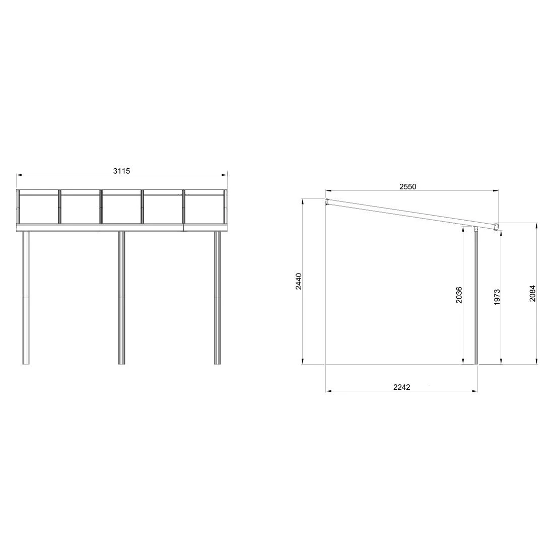 OUTLIV. Patio Terrassenüberdachung 315x309x255cm Aluminium Anthrazit OUTLIV. Patio Terrassenüberdachung 315x309x255cm Aluminium Anthrazit -Outliv outliv patio terrassenueberdachung 312x303cm aluminium 1432709 8