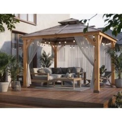 OUTLIV. Pavillon 335x335 Cm Zedernholz/Stahl Braun 10 OUTLIV. Pavillon 335x335 Cm Zedernholz/Stahl Braun -Outliv outliv pavillon 335x335 cm zedernholz stahl 1422226 11