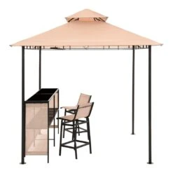 OUTLIV. Gartenpavillon Mit Bar & 2 Stühlen Beige