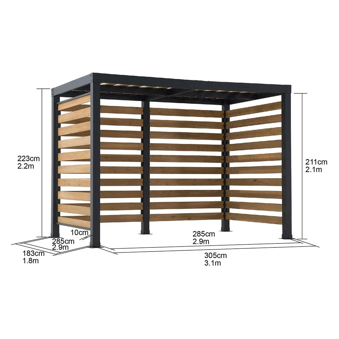 OUTLIV. Gartenpergola 313x191 cm Zedernholz/Stahl Schwarz/Natur OUTLIV. Gartenpergola 313x191 Cm Zedernholz/Stahl Schwarz/Natur -Outliv outliv pergola 313x191 cm zedernholz stahl 1422237 8