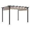 OUTLIV. Gartenpergola 366x274 Cm Stahl/Stoff Schwarz/Beige