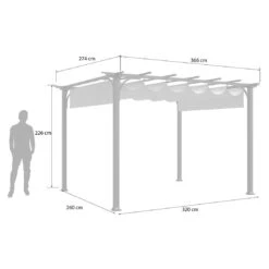 OUTLIV. Gartenpergola 366x274 Cm Stahl/Stoff Schwarz/Beige -Outliv outliv pergola 366x274 cm aluminium stoff 1396618 10