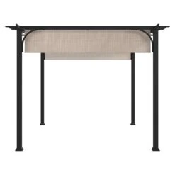 OUTLIV. Gartenpergola 366x274 Cm Stahl/Stoff Schwarz/Beige -Outliv outliv pergola 366x274 cm aluminium stoff 1396618 5