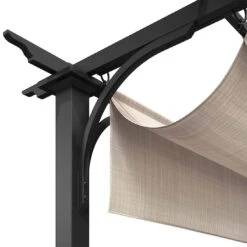 OUTLIV. Gartenpergola 366x274 Cm Stahl/Stoff Schwarz/Beige -Outliv outliv pergola 366x274 cm aluminium stoff 1396618 8