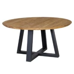 OUTLIV. Prag Gartentisch Ø150x76cm Aluminium/Teak Anthrazit/Natur