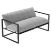 OUTLIV. By Detlef Steves Reef Gartensofa 150cm Aluminium/Sunbrella Schwarz/Flanelle