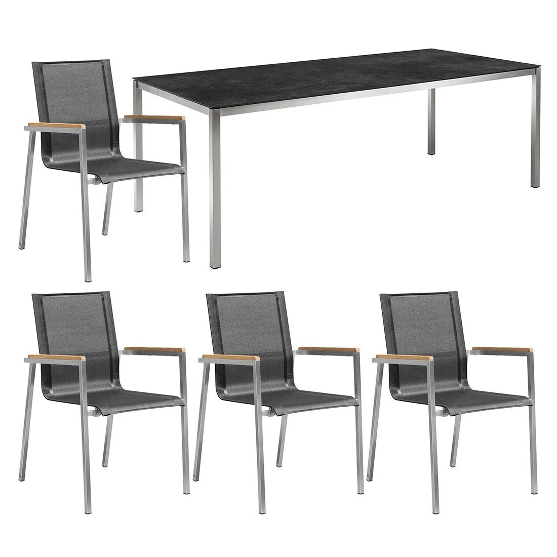 OUTLIV. Rimini Gartenmöbelset 5-tlg. mit Tisch 140x80 cm Schwarz/Concrete OUTLIV. Rimini Gartenmöbelset 5-tlg. Mit Tisch 140x80 Cm Schwarz/Concrete -Outliv outliv rimini gartenmoebelset 5 tlg mit tisch 140x80 cm 1441883 1