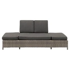 OUTLIV. Roma Gartensofa Geflecht/Polyester Grau/Anthrazit -Outliv outliv roma loungebank geflecht polster grau anthrazit 1253398 3