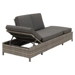 OUTLIV. Roma Gartensofa Geflecht/Polyester Grau/Anthrazit -Outliv outliv roma loungebank geflecht polster grau anthrazit 1253398 8