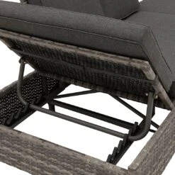 OUTLIV. Roma Gartensofa Geflecht/Polyester Grau/Anthrazit -Outliv outliv roma loungebank geflecht polster grau anthrazit 1253398 9