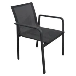 OUTLIV. Santa Monica Stapelsessel Aluminium/Textilene Anthrazit