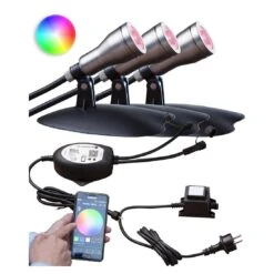 OUTLIV. Smart Light Starter -Set Wifi-Set: 3 RGB-Spots Silber/Schwarz 3 OUTLIV. Smart Light Starter -Set Wifi-Set: 3 RGB-Spots Silber/Schwarz -Outliv outliv starter set wifi set 3 rgb spots silber schwarz 1303943 1