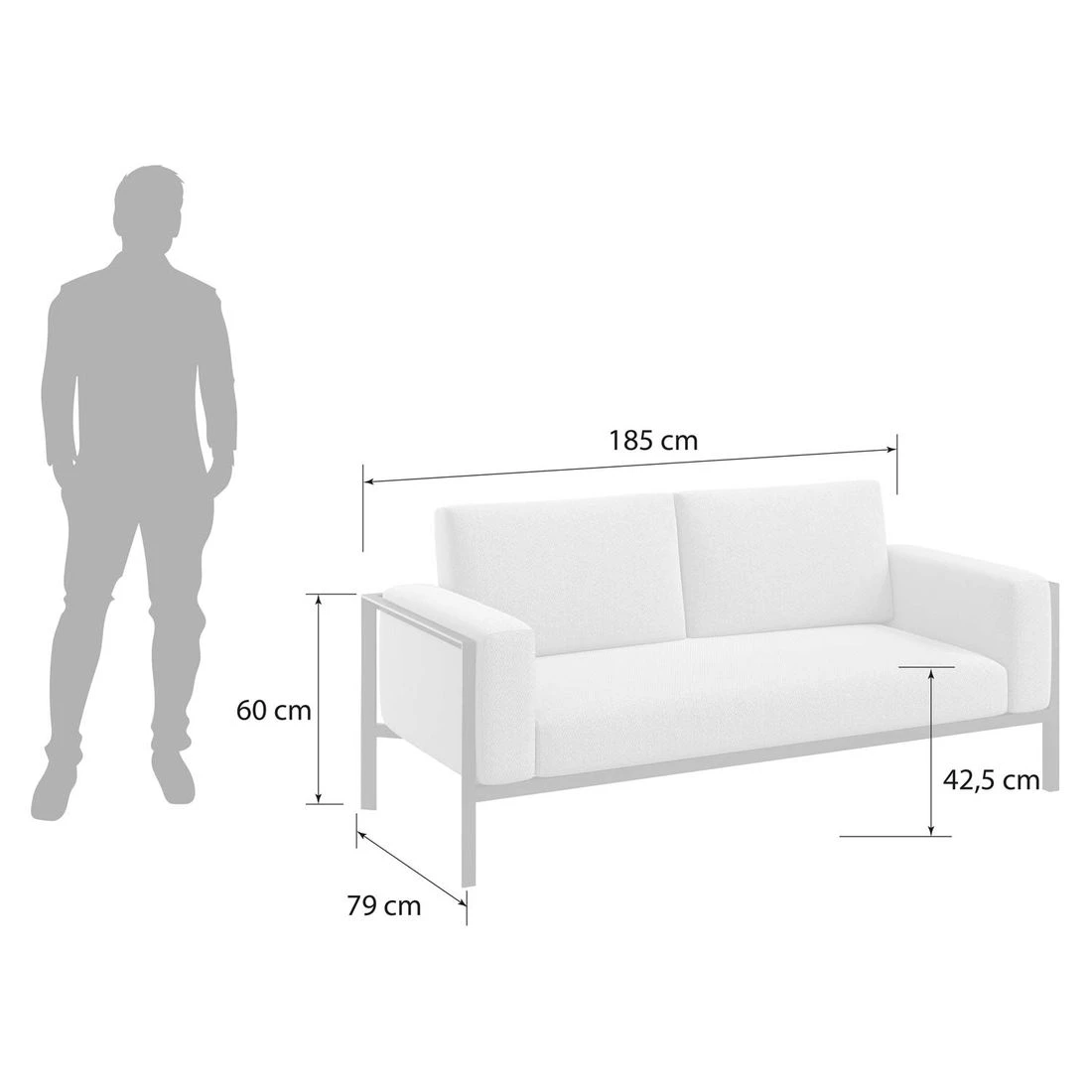 OUTLIV. Toskana Gartensofa Aluminium/Sunproof Anthrazit/Hellgrau OUTLIV. Toskana Gartensofa Aluminium/Sunproof Anthrazit/Hellgrau -Outliv outliv toskana 2 sitzersofa aluminium sunproof 1423689 3