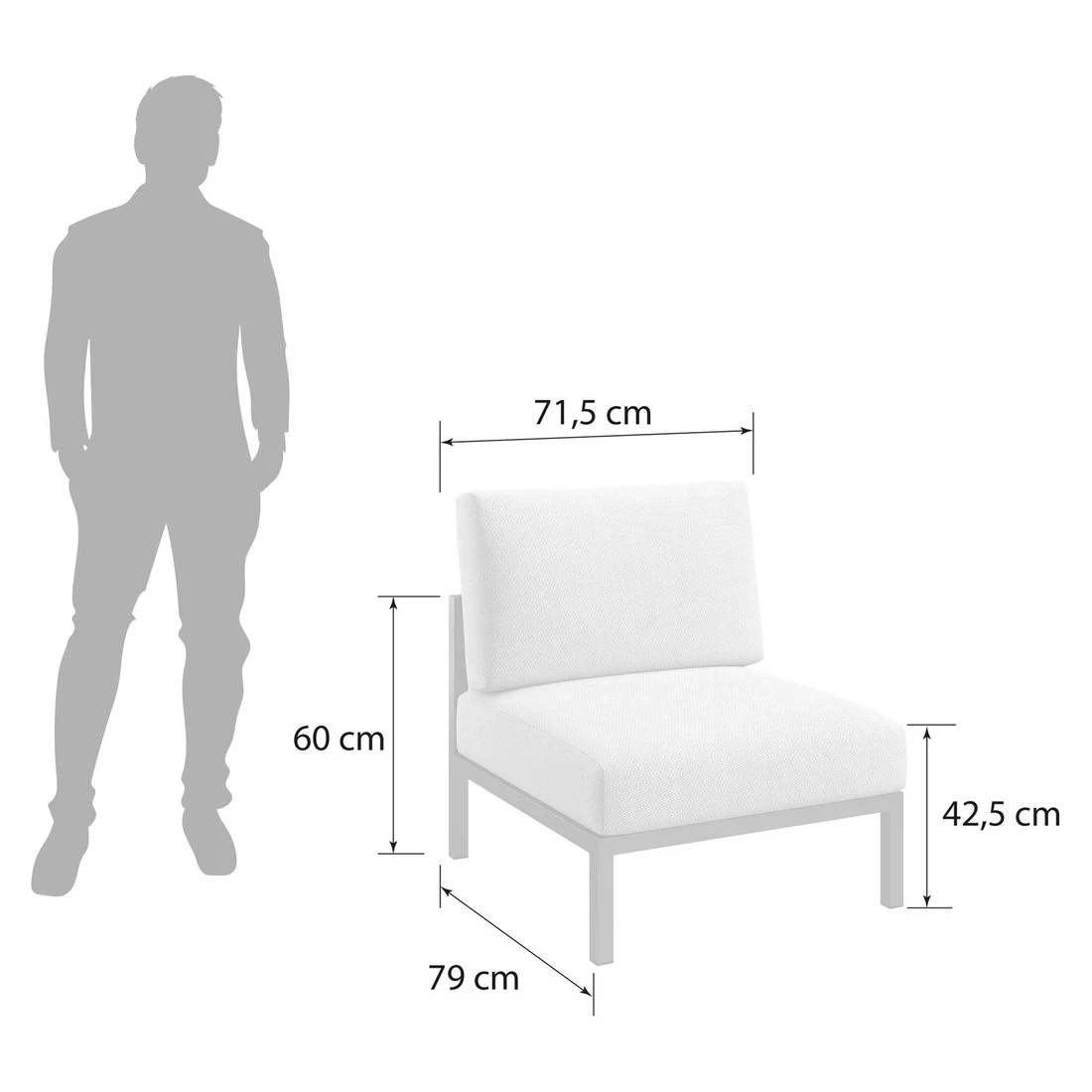 OUTLIV. Toskana Mittelmodul Aluminium/Sunproof Anthrazit/Hellgrau OUTLIV. Toskana Mittelmodul Aluminium/Sunproof Anthrazit/Hellgrau -Outliv outliv toskana mittelmodul aluminium sunproof 1423711 3