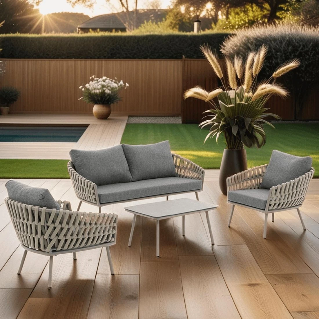 OUTLIV. Valencia Loungeset 4-tlg. Aluminium/Rope Anthrazit/Taupe OUTLIV. Valencia Loungeset 4-tlg. Aluminium/Rope Anthrazit/Taupe -Outliv outliv valencia loungegruppe 4 tlg alu rope glas 1422281 1