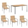 OUTLIV. Pamplona Gartenmöbelset 5-tlg. Tisch 160x90cm Natur