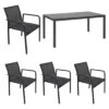 OUTLIV. Santa Monica Gartenmöbelset 5-tlg. Tisch 160x90cm Anthrazit