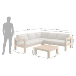 OUTLIV. Stockton Ecklounge 4-teilig Akazie/Polster Teaklook/Taupe -Outliv stockton loungeset 4tlg akazie natur taupe 10